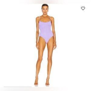 Hunza G Pamela Bathing Suit, Lilac/Purple (One Size)